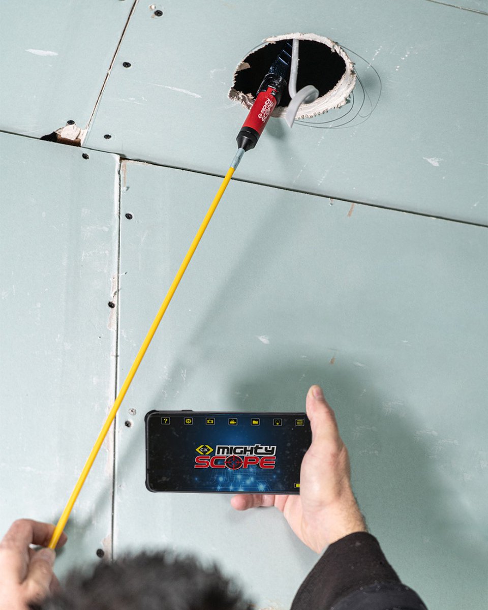 🔎Scope out more than ever. 🔎
The T5600 MightyScope Inspection camera livestreams in high resolution directly to your smartphone, making light work of inspections and quoting.