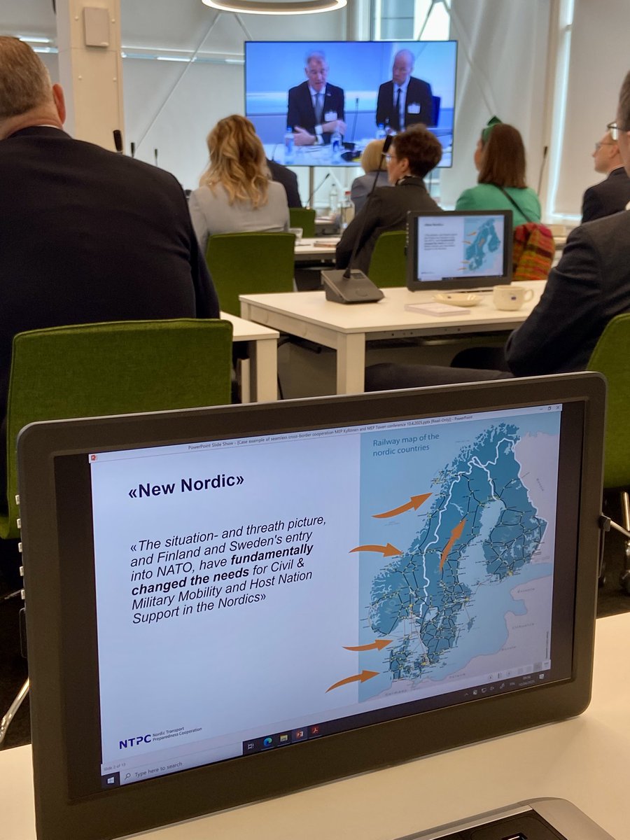 FinMobility (@smetrabxl) on Twitter photo ”WAKEUP CALL from gatekeeper countries” - MEPs #MerjaKyllönen <a href="/PToveri/">Pekka Toveri</a> host #EUDefence /#MilitaryMobility -seminar <a href="/Europarl_EN/">European Parliament</a> - topics that today are utmost vital for Europe.
Contributions by: <a href="/Kivimakim/">Minna Kivimäki</a> @lvm <a href="/Pulkkinen_E/">Esa Pulkkinen</a> <a href="/DefenceFinland/">Puolustusministeriö</a> <a href="/TraficomFinland/">Liikenne- ja viestintävirasto Traficom</a> <a href="/eu_eeas/">European External Action Service - EEAS 🇪🇺</a> #EUMS 🇪🇺🇫🇮 ”WAKEUP CALL from gatekeeper countries” - MEPs #MerjaKyllönen <a href="/PToveri/">Pekka Toveri</a> host #EUDefence /#MilitaryMobility -seminar <a href="/Europarl_EN/">European Parliament</a> - topics that today are utmost vital for Europe.
Contributions by: <a href="/Kivimakim/">Minna Kivimäki</a> @lvm <a href="/Pulkkinen_E/">Esa Pulkkinen</a> <a href="/DefenceFinland/">Puolustusministeriö</a> <a href="/TraficomFinland/">Liikenne- ja viestintävirasto Traficom</a> <a href="/eu_eeas/">European External Action Service - EEAS 🇪🇺</a> #EUMS 🇪🇺🇫🇮