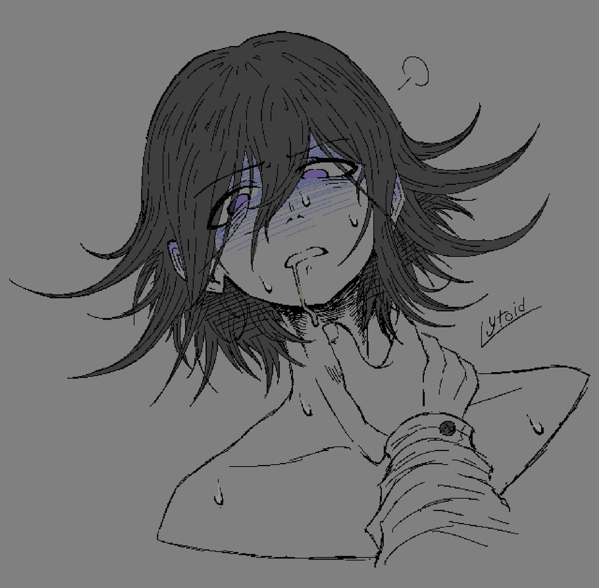 Lytoid's tweet photo. Doodle bc I think about Kokichi being poisoned by Strike-9 in the hangar a lot there’s something abt it… https://t.co/lWc5m2u9m7