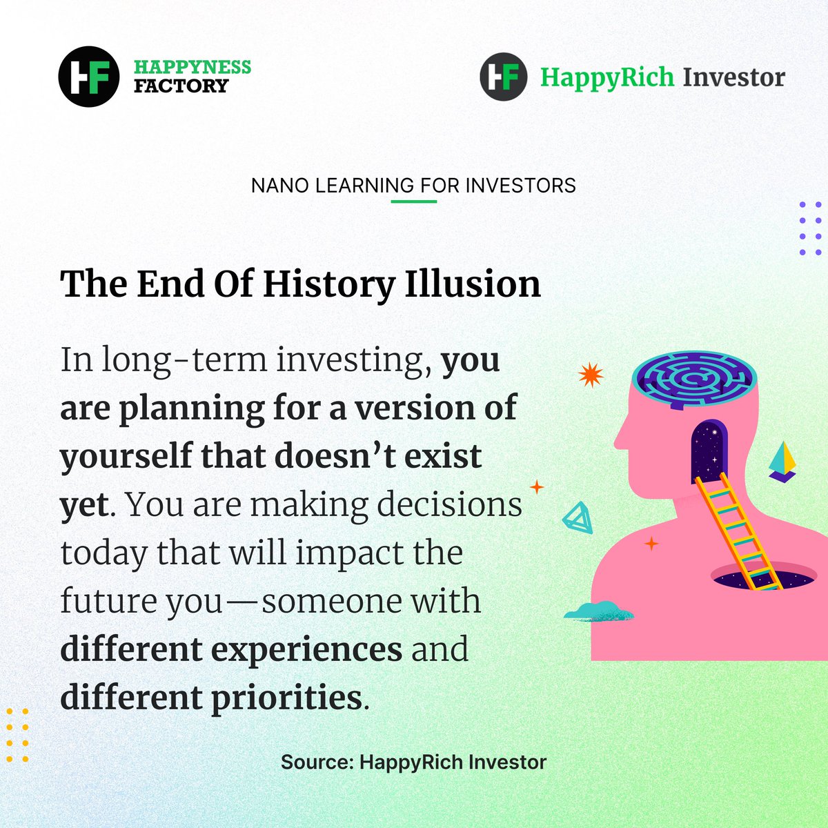 You’re a work in progress—so why assume your goals and preferences are set in stone?
True financial planning embraces change, not rigidity.

Read more: bit.ly/43Iirkn

#WorkInProgress #EndOfHistoryIllusion #FinancialFlexibility #EvolveWithPurpose #HappynessFactory