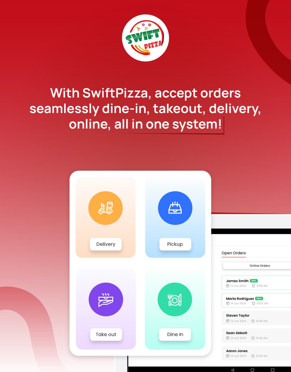 myswiftpizza's tweet photo. Accept orders effortlessly—dine-in, takeout, delivery, and online - from one powerful platform. Enhance customer convenience while streamlining operations for your pizza business.
Get started today- https://t.co/fR43YxEICU
#swiftpizza | #onlineorderingpizzeria | https://t.co/6a6GHWKPBr