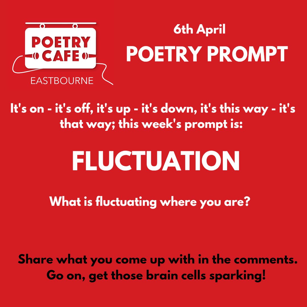 Everyone everywhere seems in a state of flux - or perhaps it's just me! 
Write what's up and down where you are and share a few lines in the comments. 

#poetry #prompt #creativity #words #fluctuation