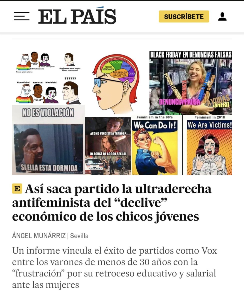 ana_fialho9's tweet photo. Um estudo feito sobre o crescimento da extrema direita entre os jovens, a maioria homens, revela que a motivação é que eles estão "perdendo" para as mulheres e vêem nas políticas da extrema direita uma maneira de conter o avanço feminino. https://t.co/5DB3q9FYSj