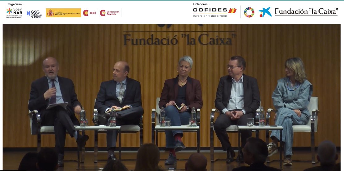 SpainNAB's tweet photo. Ahora mesa “Cambio sistémico local para la movilización de capitales” con
✅ @FernandoJOntiv3 (@AECID_es)
✅ @MALeonLopez (@GSIInvestments)
✅ @MercedesValcarc (#SpainNAB)
✅ David González (@EIF_EU)
✅ Cyrille Langendorff #Phitrust
#InversióndeImpacto https://t.co/ZVxjglvxoE