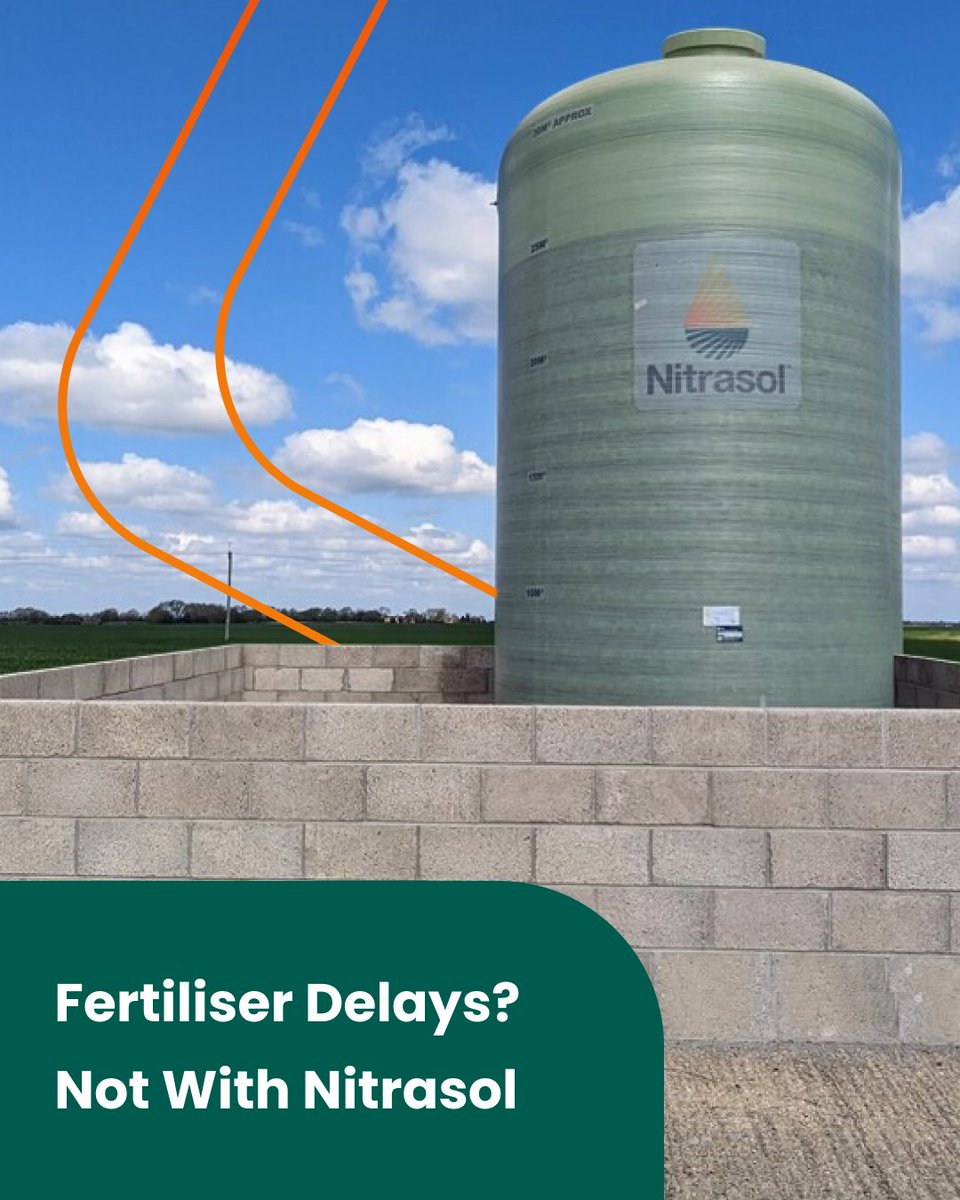 NitraSol's tweet photo. Fertiliser Delays Slowing You Down? We’ve Got You Covered🚜
With the Nitrasol 30N + Sulphur range, you can store 25% more Nitrogen on farm while covering more ground per sprayer tank fill.
#LiquidFertiliser #FarmingUK #Nitrasol #FarmingSmart https://t.co/SoL6MN8VFy