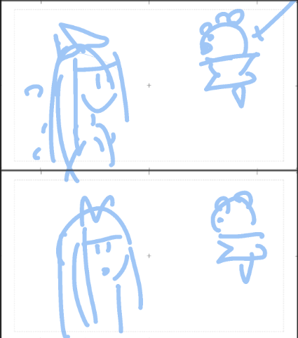我が画力……。
(絵コンテ作業中) 