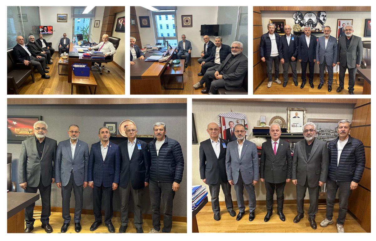 Emekli Memur Sen Başkanı Ali KÜÇÜKKÖSEN ve yönetim Kurulu üyeleri Ak Parti Milletvekili Latif SELVİ ve Nazım ELMAS ile Hüda Par Milletvekili Şahzade DEMİR Beylere ziyarette bulunarak Emeklilerin durumunu değerlendirdiler.
