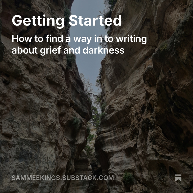 My latest substack: how to get started at writing through loss or heartbreak 
open.substack.com/pub/sammeeking…