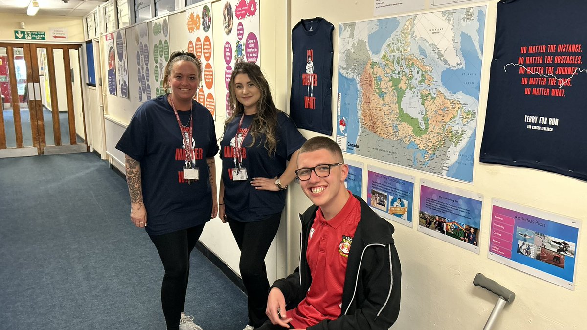 New <a href="/TerryFoxCanada/">Terry Fox Foundation</a> <a href="/TerryFoxRunUK/">Terry Fox Run UK</a> wall up and running thank you for the resources. Currently we are between Montreal and Toronto. Thank you all our partners for contributing km’s <a href="/ysgolbodhyfryd/">Ysgol Bodhyfryd</a> <a href="/stgilesschool/">St Giles' School</a> <a href="/tnsfc/">The New Saints FC</a> <a href="/Wendyhett/">Wendy hett</a>