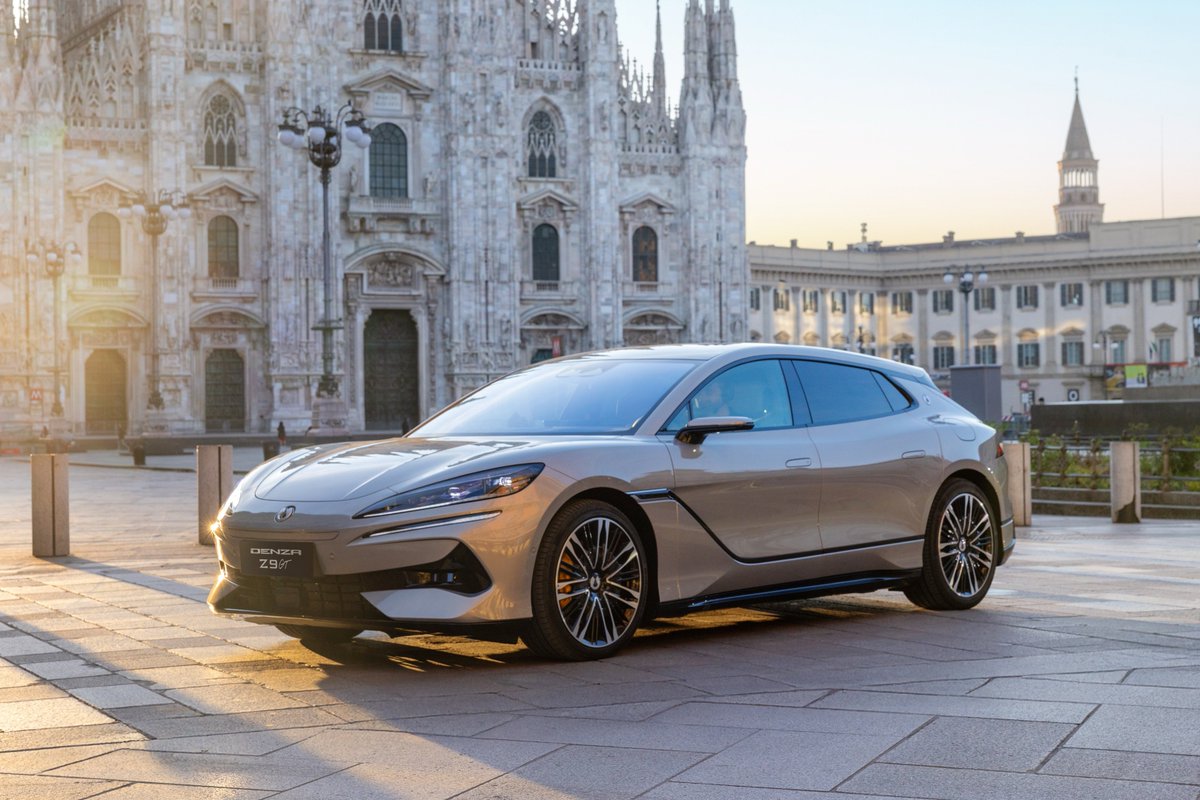BYDGlobal's tweet photo. DENZA officially debuts in Europe with the reveal of the DENZA Z9GT at Milano Design Week. A bold step into the world of premium new-energy mobility.

#BYD #BuildYourDreams #DENZA #TechnologyDrivesElegance https://t.co/bOcc7vMMXE