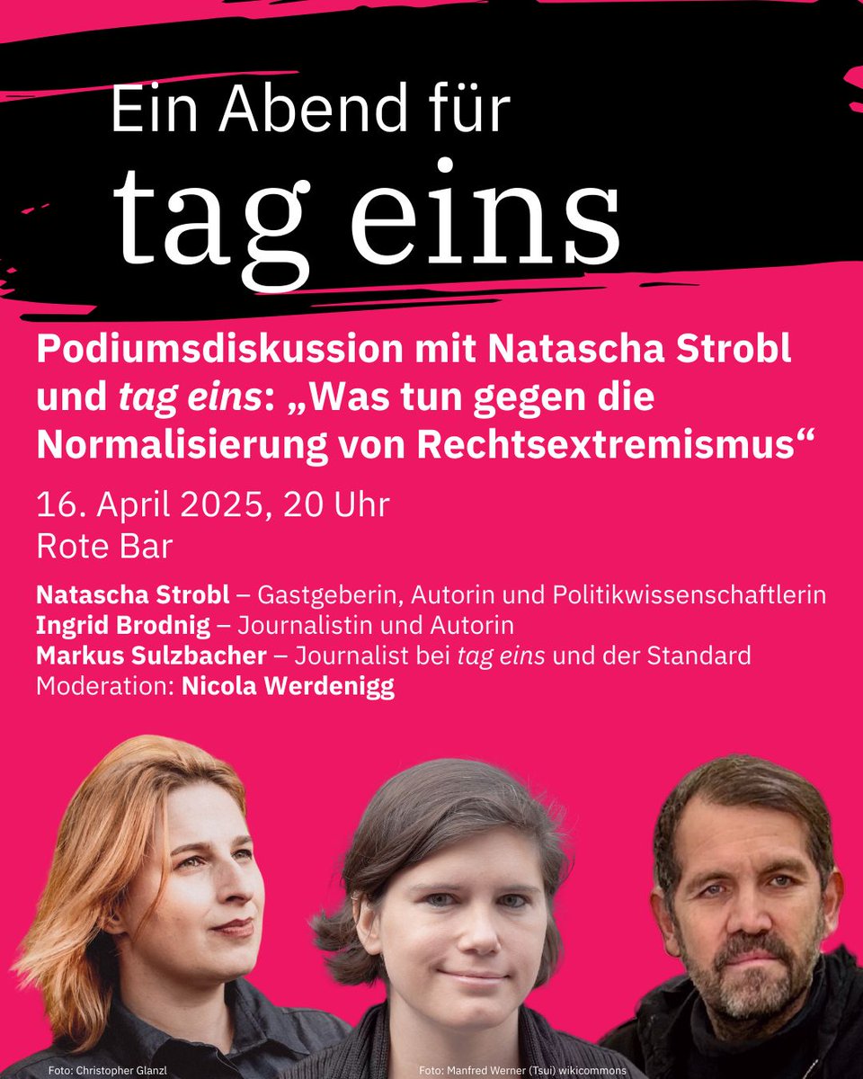 Ein Abend für tag eins
Bevor sich unser Projekt verabschiedet, wollen wir noch einmal diskutieren: Was tun gegen die Normalisierung von Rechtsextremismus?

📍 Rote Bar |  🕗 16. April, 20 Uhr
Let’s talk!

#tageins #politik #journalismus  #rechtsextremismus #demokratie
