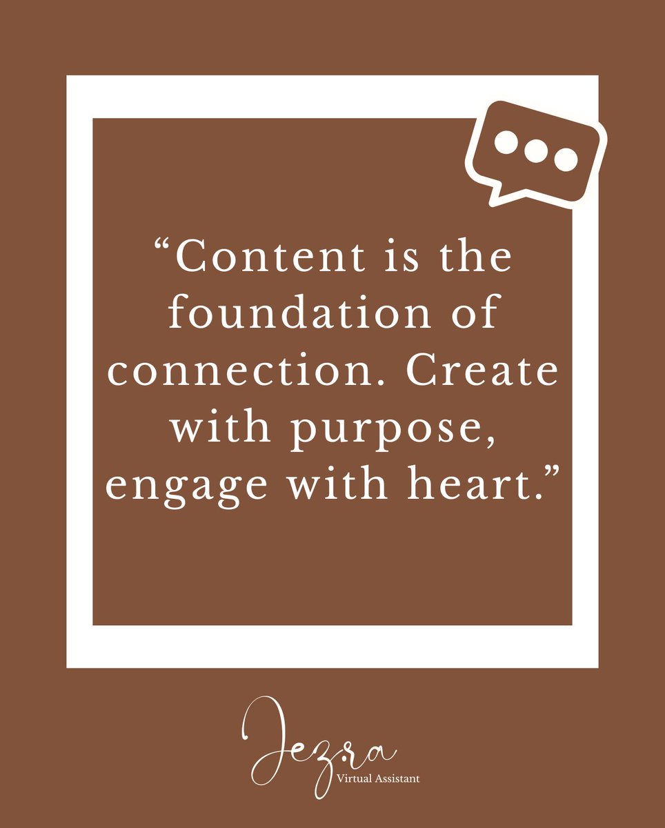 JezManacsaVA's tweet photo. Your content speaks louder when it connects with your audience. Let’s create with purpose!

#CreateWithPurpose #EngagementMatters #JezVA #MarketingInspiration #ContentCreation https://t.co/rUIwV1VLNP