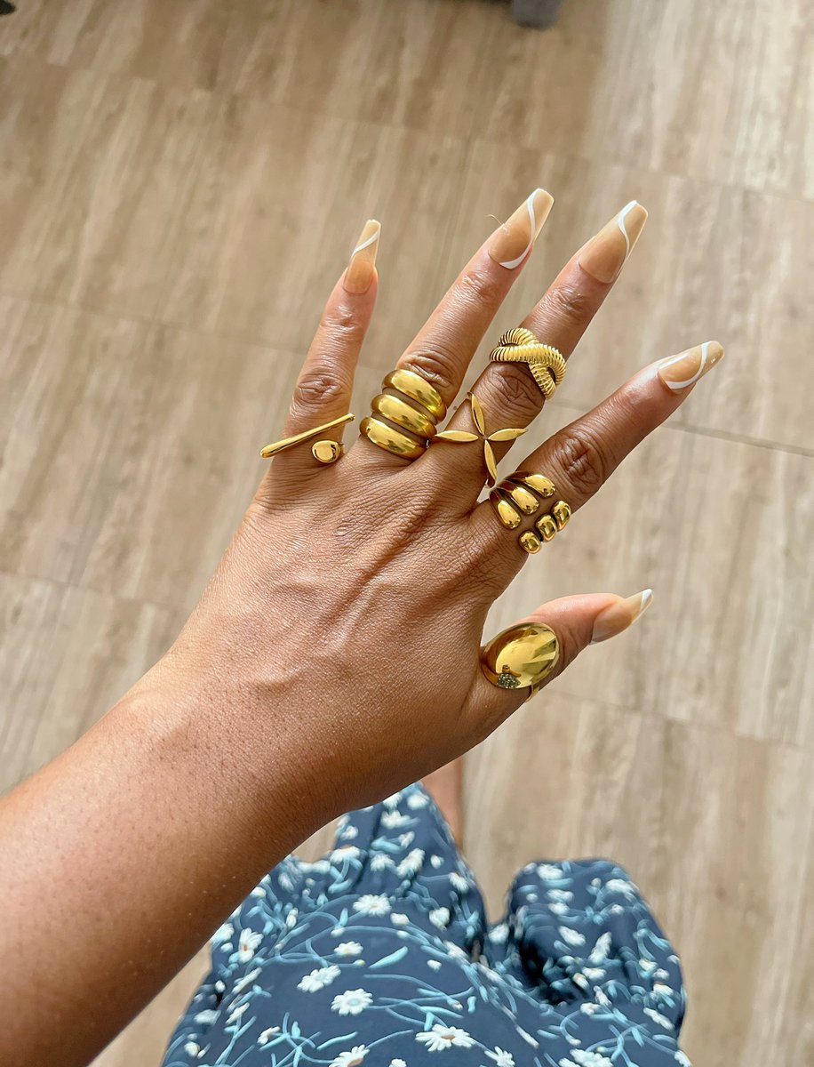 Waterproof &amp; anti tarnish adjustable rings 📍❤️‍🔥

Shop via DM or wa.me/c/2348129649616