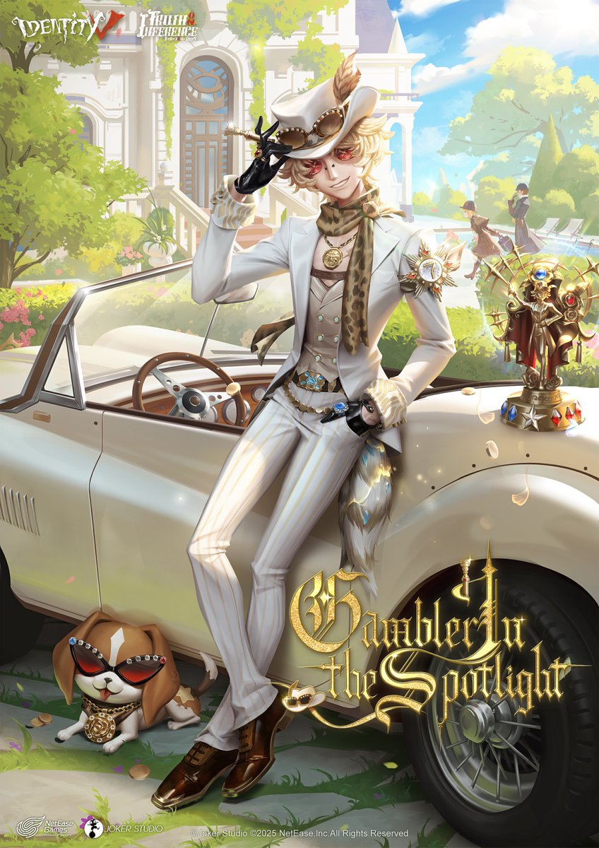 GameIdentityV's tweet photo. Dear Visitors,
The spotlight gilds the past with the glow of dreams and gives greed and cruelty a flawless disguise.
Please check out the details of Gambler In the Spotlight.
#IdentityV #Prospector https://t.co/aWZwYX6zWO