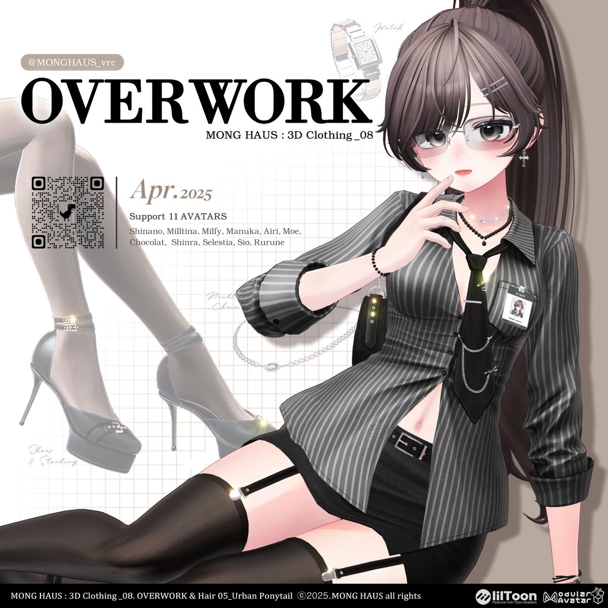 MONGHAUS_vrc's tweet photo. 🎁新作 RP EVENT🎁
OVERWORK⏱️+ Urban Ponytail⏱️
⏰~25.04.12 PM 6:00

@MONGHAUS_vrcをフォローして、この投稿をリツイートしてくださった方の中から、抽選で3名様に『OVERWORK⏱️+ Urban Ponytail⏱️』のフルパックセットをプレゼント！
さらに、BOOTHで2つの商品の「いいですよ❤️」の合計が200件を超えるごとに、当選者が1名ずつ追加されます！
たくさんのご参加、お待ちしております🩷

@MONGHAUS_vrc 를 팔로우 하신 후, 이 글을 RP 해주신 분들 중 3명을 추첨하여 『OVERWORK⏱️+ Urban Ponytail⏱️』 세트 2가지 제품 FULLPACK을 모두 드립니다!!
BOOTH 에서 두 제품 「좋아요❤️」의 합이 200개를 넘을 때 마다 당첨인원이 한 명씩 추가됩니다!
많은 참여 부탁드립니다🩷

⋆✧—— BOOTH ——⋆✧
OVERWORK⏱️
https://t.co/VllmnuVadz
Urban Ponytail⏱️
https://t.co/krVOa0mBMt 

#MONGHAUS_vrc #booth_pm #VRChat  #VRC