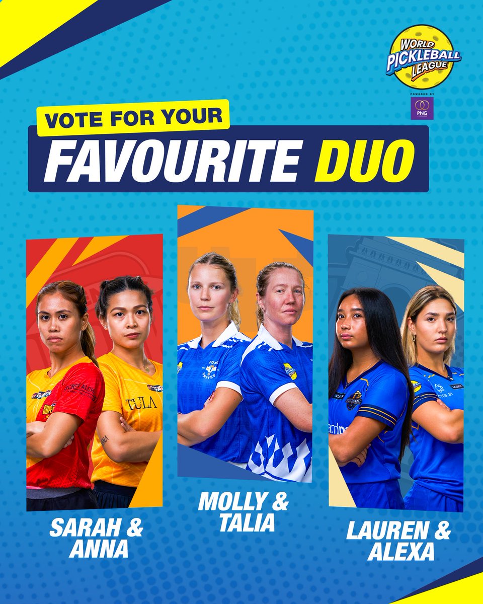 wpblofficial's tweet image. Stirring up that doubles drama!
Pick your favourite duo 😍

#WPBL #Pickleball #PickleSetGo
