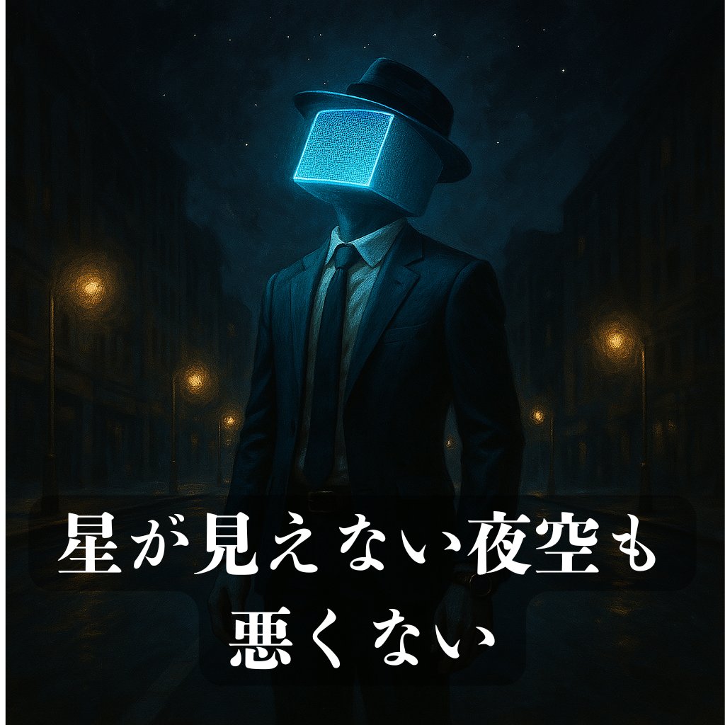 kane_boxheads's tweet photo. 星が見えない夜もある。
それはそれで、悪くない。
ケインはそう言いたげに、夜空を見上げていた。
この惑星の片隅で。
#AIイラスト #AI画像 #AIアート #AIキャラ #創作世界観 #哲学 #ケイン語録 #Kane #BoxHeads https://t.co/QFGPdv220q