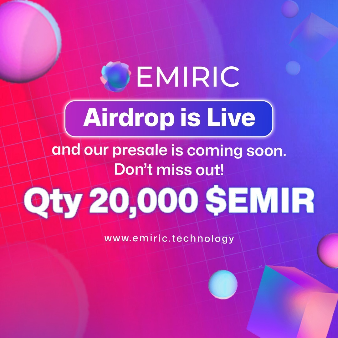 coin_gabbar_'s tweet photo. 🔓Unlock your free 20,000 $EMIR tokens and join the blockchain revolution!  Presale is coming soon—early birds win big🔥🔥🚀

 ✅ How to Participate

Complete these simple steps:

Follow @emiric_tech on Twitter

Retweet this Tweet: https://t.co/Dger7hkw1o

Join the Discord: https://t.co/kbb5B83NMl

Drop your wallet address in discord's #airdrops channel 

@emiric_tech 

Visit: 🔗https://t.co/LfvAtbyzdf

#Airdrop #CryptoRewards #FreeCrypto #EMIR #Blockchain #PresaleAlert #CryptoCommunity #CoinGabbar