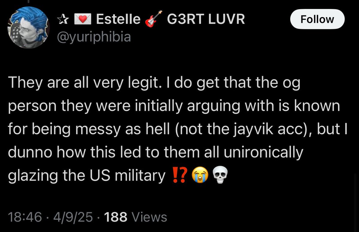 LadyReaper_'s tweet image. There’s this really cool thing called a thread you can read for context. There’s also this game called LoL that Cait is in which is where the name is from. Still looking for glazing the military when I hated it and still do and advocate against the government.