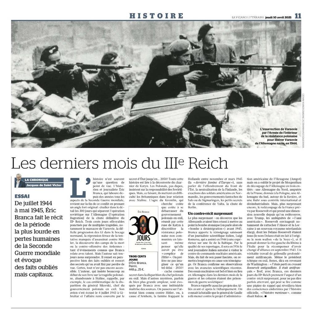 Eric Branca (@eric_branca) on Twitter photo Grazie mille à <a href="/saintvictor75/">Jacques de Saint Victor</a> pour sa longue recension de 300 jours (<a href="/EditionsPerrin/">Editions Perrin</a>) dans le <a href="/Figaro_Livres/">Le Figaro Littéraire 📚</a> de ce 10 avril ! Et bravo pour son premier roman, Les loups de Tanger (<a href="/calmann_levy/">EditionsCalmann-Lévy</a>) sur les origines de la célèbre French Connection ! Grazie mille à <a href="/saintvictor75/">Jacques de Saint Victor</a> pour sa longue recension de 300 jours (<a href="/EditionsPerrin/">Editions Perrin</a>) dans le <a href="/Figaro_Livres/">Le Figaro Littéraire 📚</a> de ce 10 avril ! Et bravo pour son premier roman, Les loups de Tanger (<a href="/calmann_levy/">EditionsCalmann-Lévy</a>) sur les origines de la célèbre French Connection !