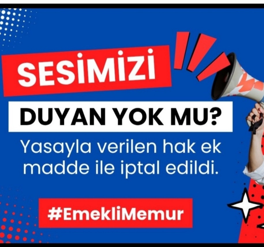 Bizimkisi,
#EmekliMemur un hak mücadesi..
<a href="/Akparti/">AK Parti</a>  nin el koyduğu
💥SEYYANEN ZAM HAKKIMIZIN
💥ALINTERİMİZİN 
💥EMEĞİMİZİN 
#MemurEmeklisineAdalet MÜCADELESİ
📍Sizler
<a href="/chptbmm/">CHP TBMM Grup Başkanlığı</a>
<a href="/CHPTBMMGrubu/">CHP TBMM</a>
<a href="/iyipartitbmm/">İYİ Parti TBMM</a>
<a href="/zorlu77/">Prof.Dr.Kürşad ZORLU</a>
<a href="/cemkucuk55/">Cem Küçük</a>
<a href="/OnderKahveci/">Önder Kahveci</a>
<a href="/_aliyalcin_/">Ali YALÇIN</a>
Nerden bileceksiniz⁉️