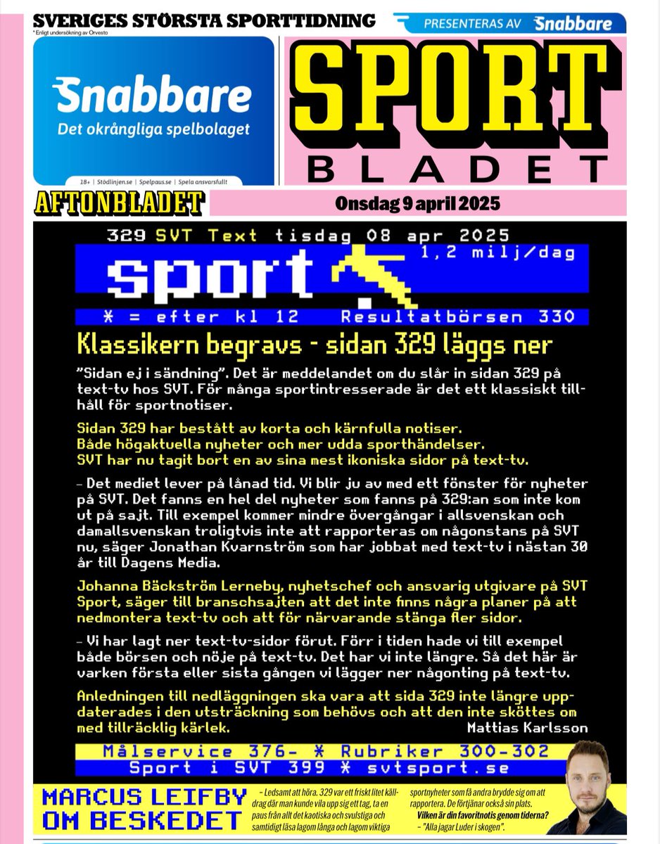 Blaskan! ❤️ Sportbladets etta idag.