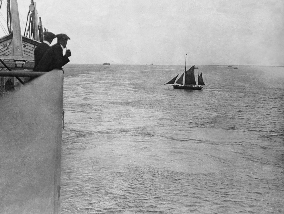 This photo was taken #OnThisDay, 10th April 1912, on board RMS Titanic as she passed through the Solent within a mile of the Mary Rose wreck site. 

The film was sent ashore when she stopped in France before heading out across the Atlantic on her maiden voyage...
