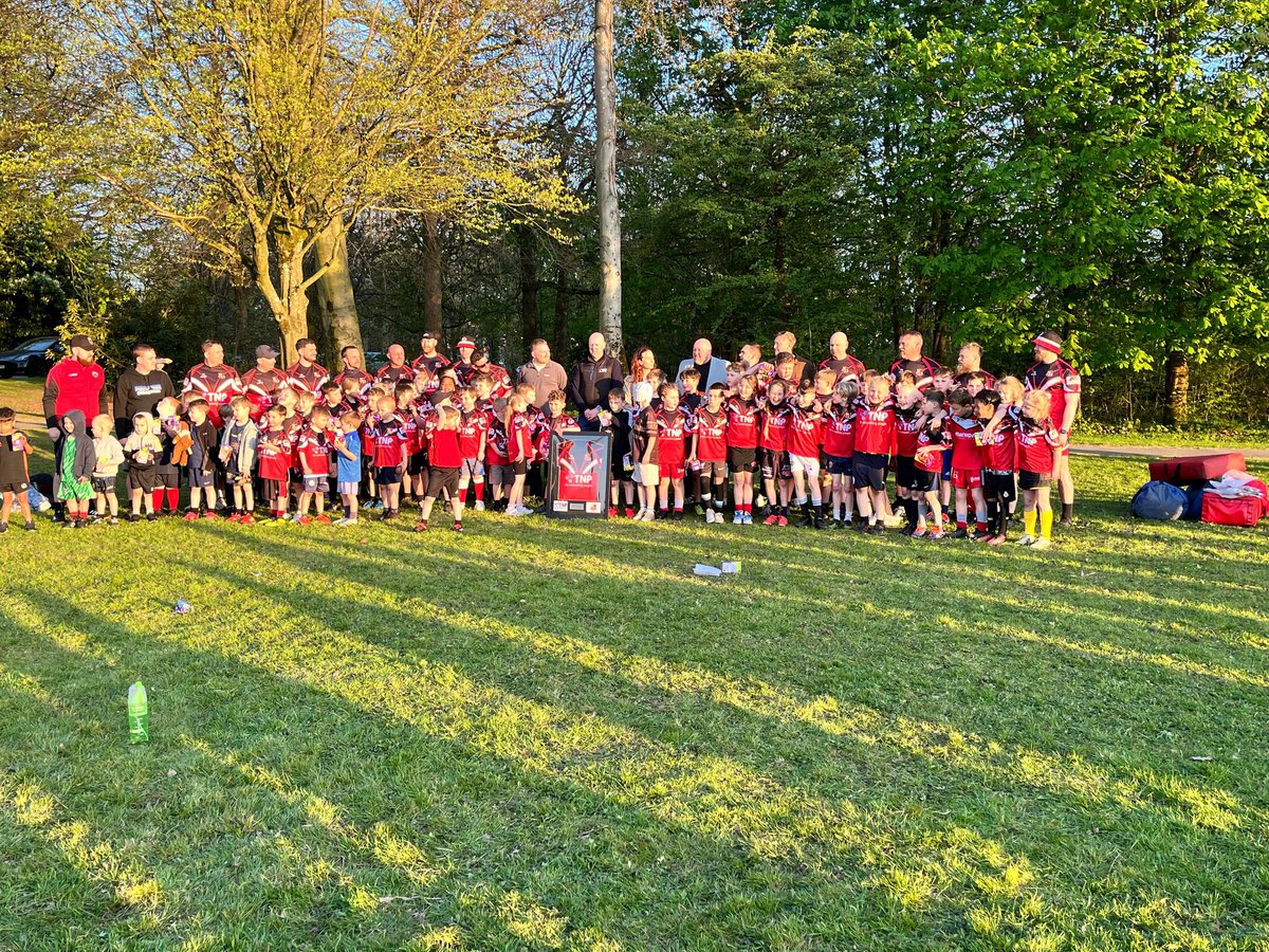 I managed to get <a href="/LangworthyReds/">Langworthy Reds</a> sponsorship for 90th Anniversary Tops which I presented to the kids yday. The event showed how important the club is to the kids and community!

Thanks to TNP for sponsoring the kits as part of the social value for work in gateways and stadium.