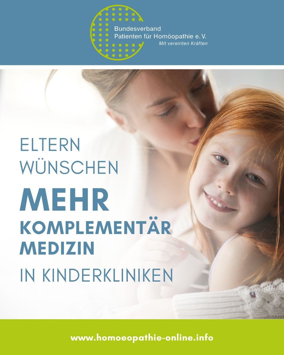Studie belegt: Eltern befürworten ein breiteres Angebot komplementärmedizinischer Verfahren wie #Homöopathie, Osteopathie &amp; Phytotherapie in den  Kinderkliniken. homoeopathie-online.info/eltern-homoeop…
#Weltgesundheitstag #IntegrativeMedizin