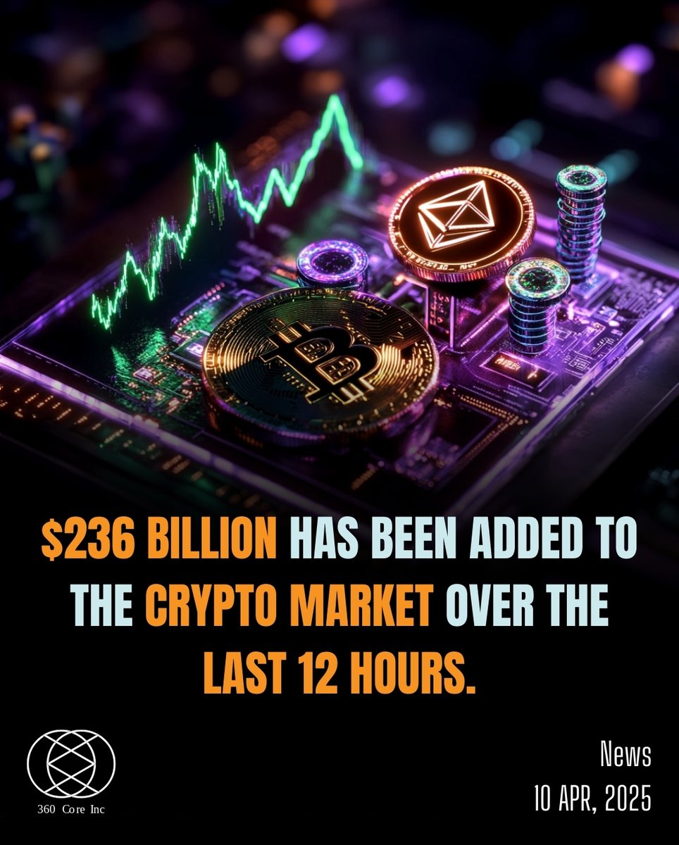 🚨 $236 Billion Added to the Crypto Market in Just 12 Hours! 💥📈

The crypto market just saw a massive surge, with $236 billion flowing in over the past 12 hours — signaling explosive momentum and renewed investor confidence! 🚀

🔑 What’s Driving the Boom?

Major institutional