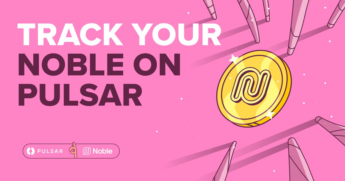 Wondering where you can track your <a href="/noble_xyz/">Noble</a>? 👀

No more guessing — we’ve got you covered (again). ✨
Head over to Pulsar and see it all in one place.

#TrackWithPulsar