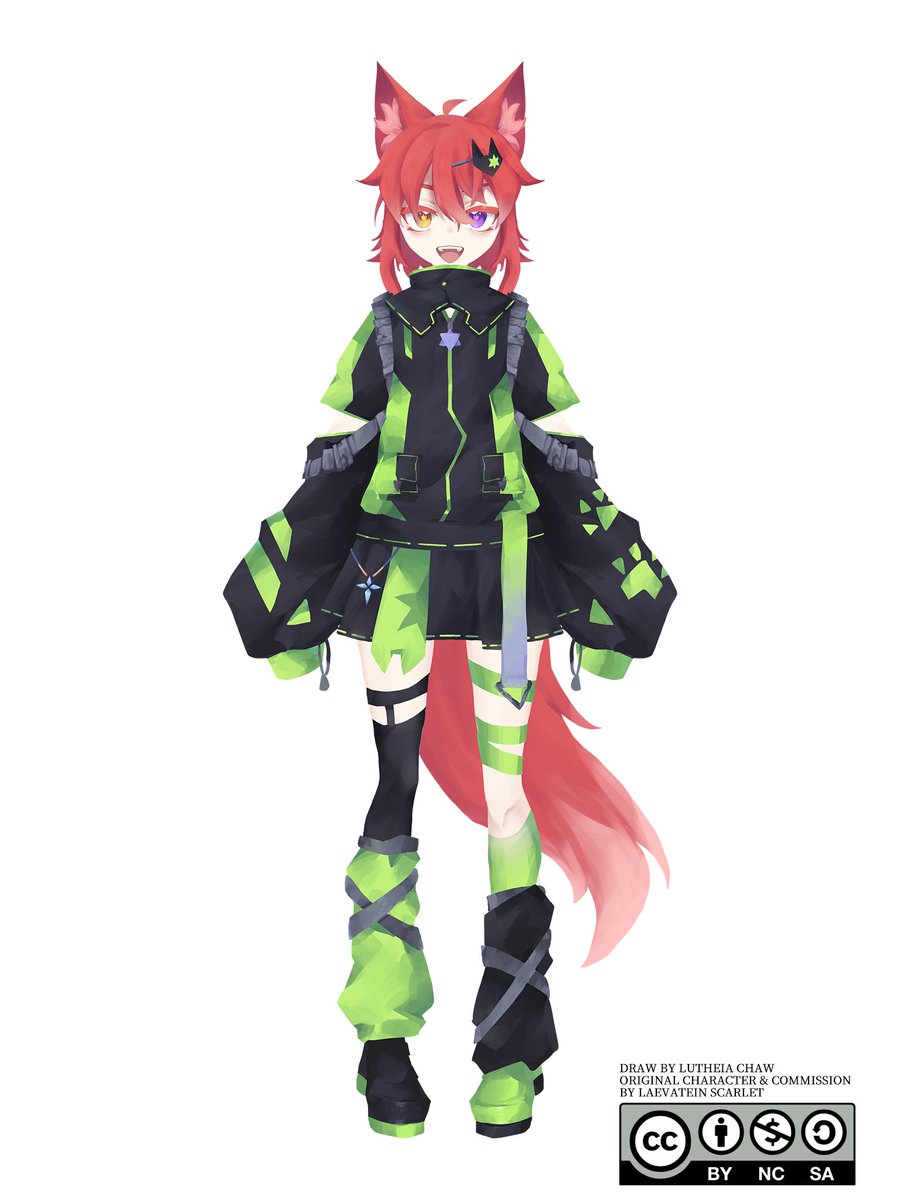 fishmagic80's tweet photo. 重制版和新衣服！

Draw By Lutheia Chaw
Original Character &amp; Commission By Laevatein Scarlet
CC BY-NC-SA 4.0 CN https://t.co/Cm5KHwzf5e