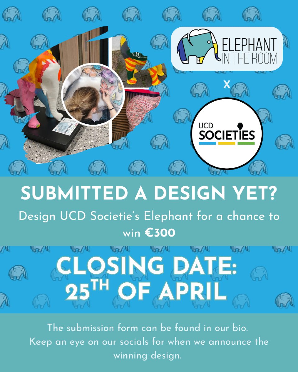 Two weeks to go!

Get your design submissions in before the deadline date: April 25th

#elephantintheroom #eitr #mentalhealthawareness