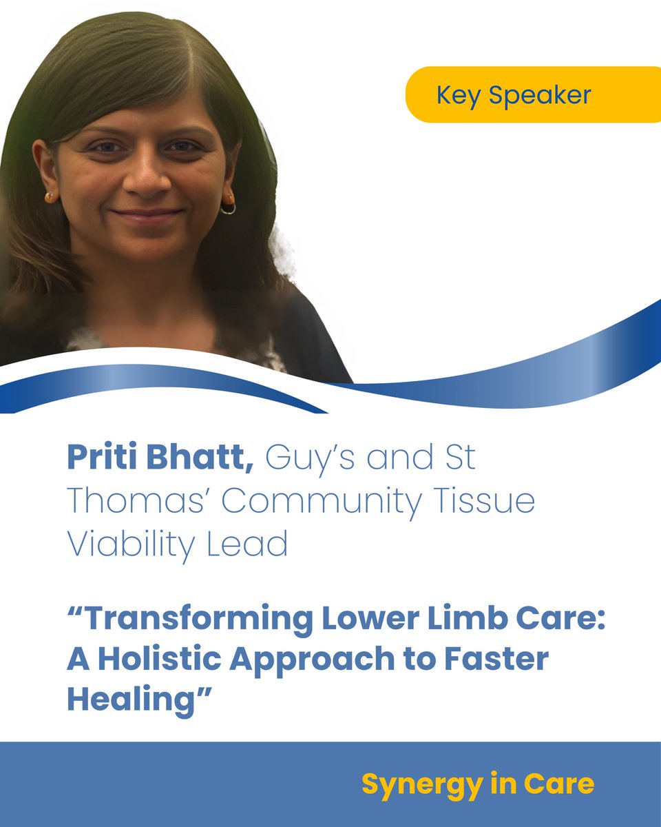 CDMedical's tweet image. ✨ Meet the Speakers ✨ 

We’re just 2 weeks away from the Synergy in Care Lower Limb event in London, so let’s get to know our expert speakers!

Would you like to join us? 

👉 Register now: lnkd.in/eC89tfzv

#SynergyInCare #LowerLimbHealth #WoundCare #TissueViability