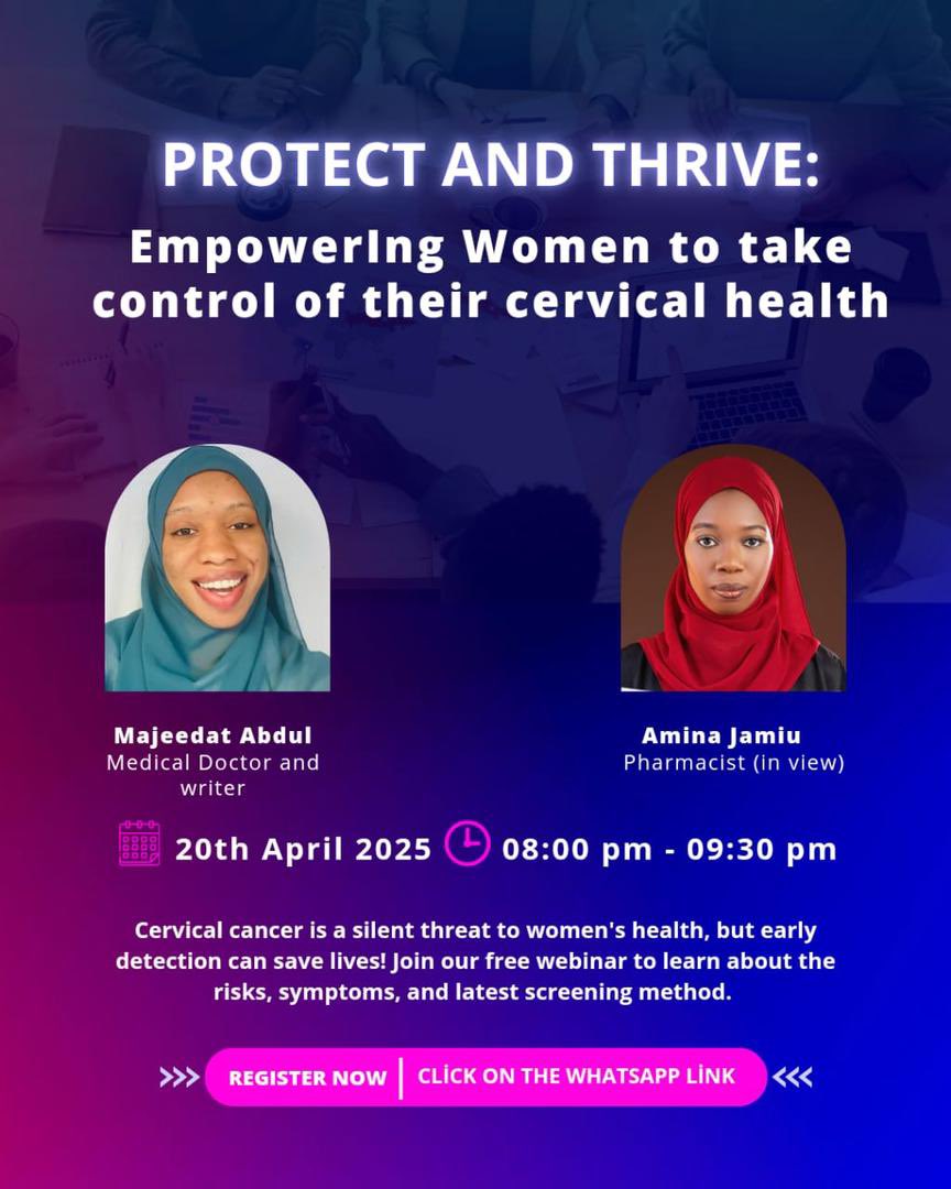 MajeedatAbdul's tweet photo. I remember reading this dedication and thinking to myself, I too would love to do things that scare me more often.

So, in honor of doing things that scare me, I bring to you, my and @amina_jami75961 first women's health webinar on cervical cancer.

But why cervical cancer?(1/n) https://t.co/a8nkkFUe5y