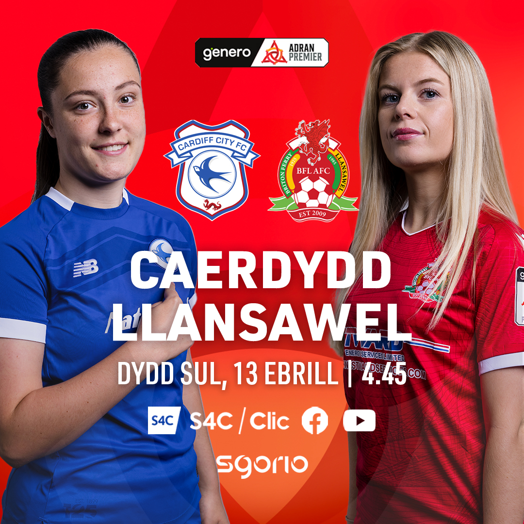 Tymor y Brif Adran yn dod i derfyn wrth i'r pencampwyr herio Llansawel 🏆

The #GeneroAdranPremier season comes to a close as champions <a href="/CardiffCityFCW/">Cardiff City FC Women</a> welcome <a href="/BFLLAFC/">Briton Ferry Llansawel Ladies</a> to the Cardiff City Stadium 🏟️

Yn fyw ar <a href="/S4C/">S4C 🏴󠁧󠁢󠁷󠁬󠁳󠁿</a> ddydd Sul am 4.45 - bit.ly/3XT74SY