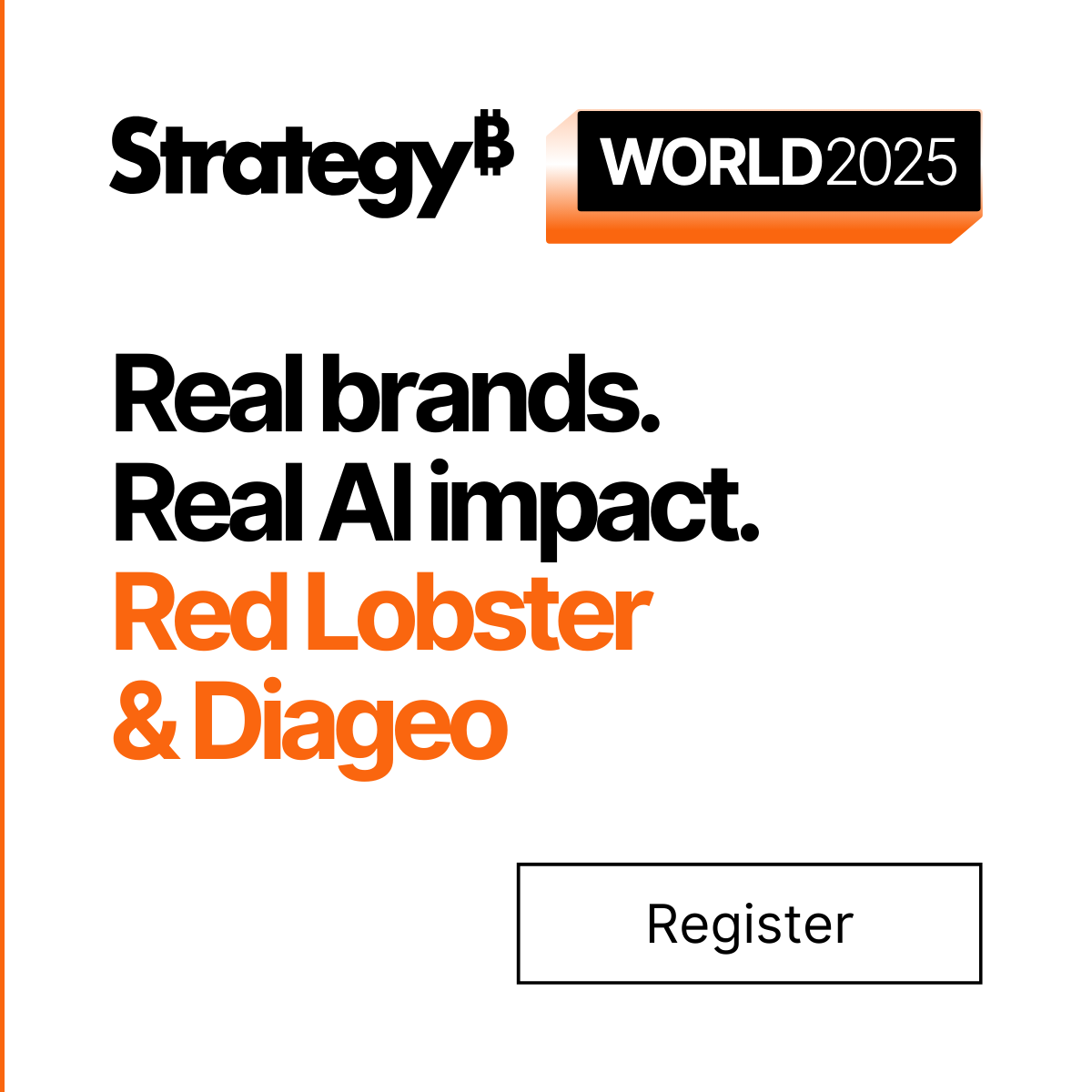 MicroStrategy's tweet photo. Get ready for real-world results powered by AI at World 2025!

Breakout session highlight:
Red Lobster &amp; Diageo – Strategy AI for Operational Excellence
See how these two global brands are streamlining operations and driving value with AI.

🔗 https://t.co/i2q2PAkBfA https://t.co/8FGnXOYQUH