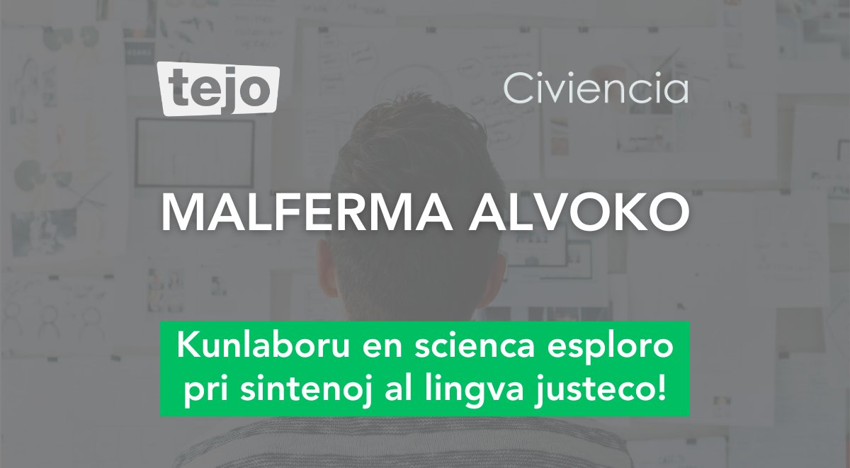 tejoesperanto's tweet photo. 🌍 Ĉu vi interesiĝas pri lingva justeco?
TEJO kaj Civiencia serĉas membrojn por esplorteamo pri sintenoj de junuloj al lingva (mal)justeco!
Tradukado, disvastigo, analizo – eblo por kunaŭtoreco.
📅 Limdato: 20 aprilo
📬 kandidatigxoj@tejo.org
🔗 https://t.co/EmeF99Ofne https://t.co/rfH9x1GbnR