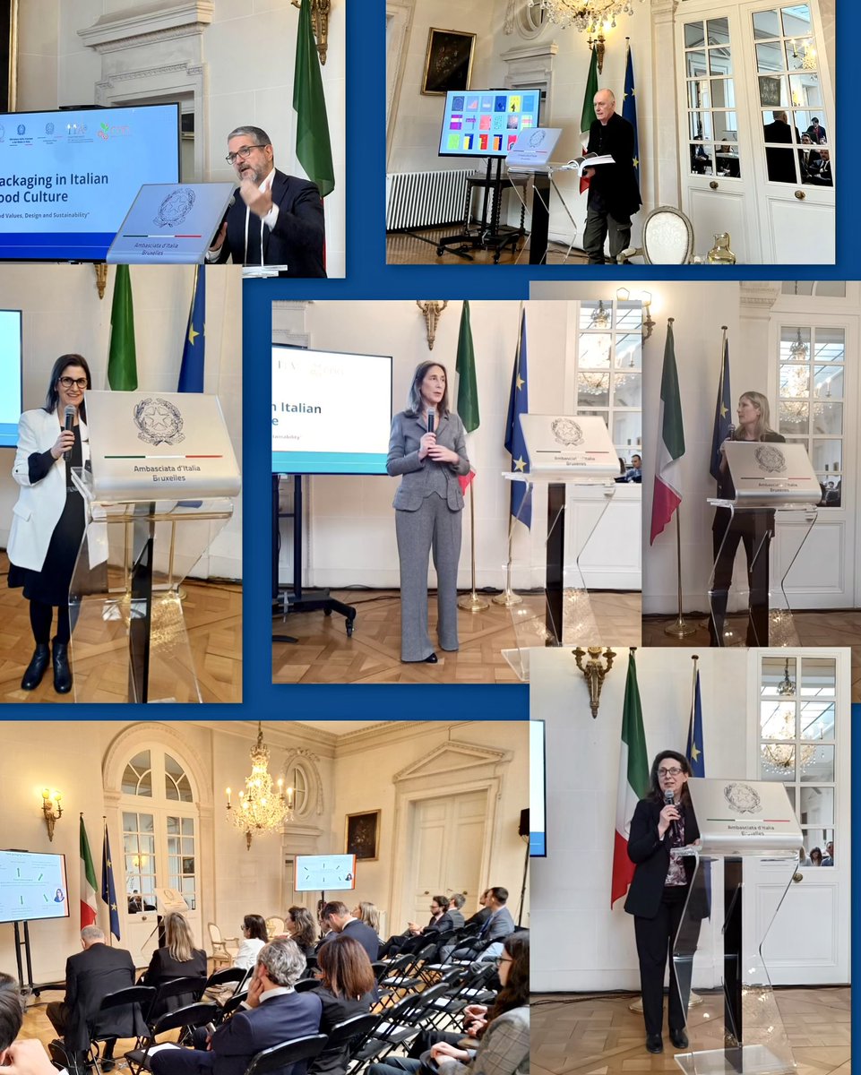 🇮🇹 A Bruxelles, eccellenza Made in Italy &amp;  packaging alimentare! In occasione della #GiornataNazionaleMadeinItaly2025 è stato celebrato il connubio tra cibo e design con focus sulla sostenibilità ♻️dall'eleganza del packaging retrò alle soluzioni eco- friendly <a href="/ItalyinBelgium/">Italy in Belgium</a>