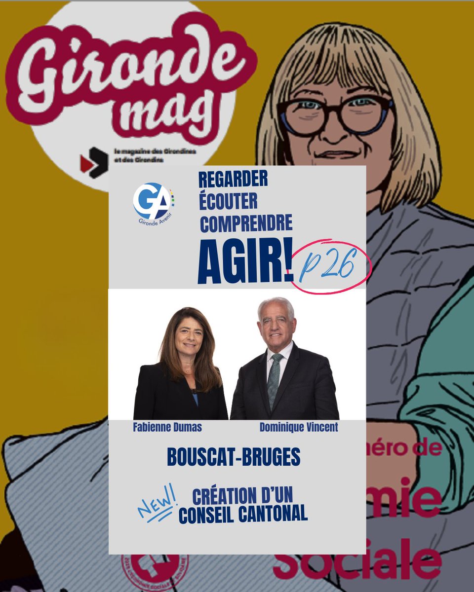 <a href="/GirondeAvenir/">Gironde Avenir</a> est en page 26 du dernier Gironde Mag #147  !
Nouveauté : Un Conseil cantonal à Bruges-Le Bouscat composé de 28 citoyens engagés pour co-construire l’avenir du territoire.
👉: Page 26 du lien calameo.com/read/002827733…
<a href="/VilledeBruges33/">Bruges33</a> <a href="/VilleduBouscat/">Ville du Bouscat</a>
