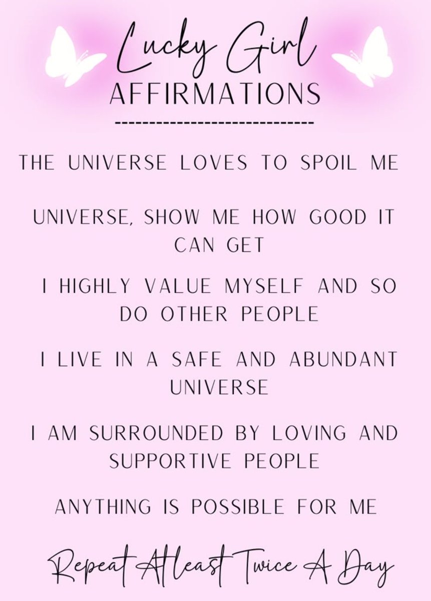 TheDivineBruxa's tweet photo. ✨🩷 Lucky Girl Affirmations 🩷✨ https://t.co/PxRAF90l1G
