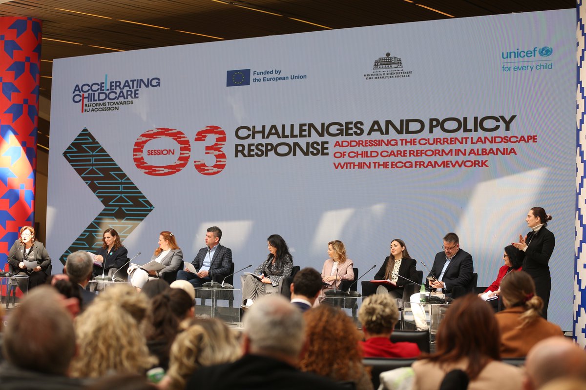 SaveChildrenAlb's tweet photo. Children & youth from across Albania raised their voices at the #AcceleratingChildcare Conference, helping shape the #EuropeanChildGuarantee. Their insights are vital to building a system that works for every child. @SaveChildrenAlb @AlbaniaCrca @albania_unicef @SaveChildrenEU https://t.co/N8vJ6tYmqo