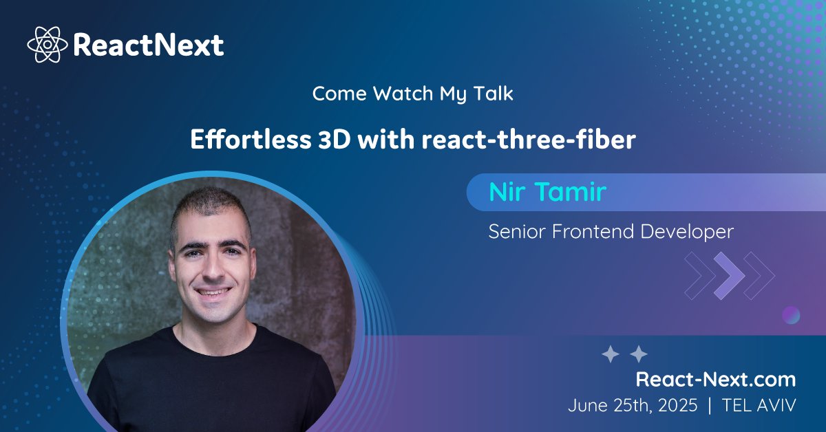ReactNext's tweet photo. We are proud to announce that @NirTamir, Senior Frontend Developer, will be speaking at #ReactNext '25!
Curious to hear more?
Head over to 👉 https://t.co/ZyuFA3Snf2 for all the details. https://t.co/oeHgeYBrf5