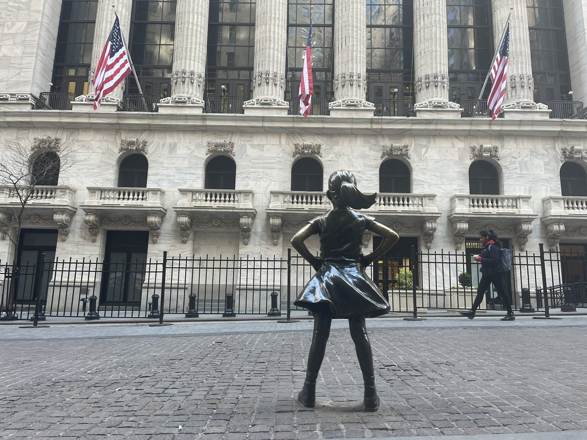 In NYC and passed by this statue. Makes me think of our #fearless warriors!