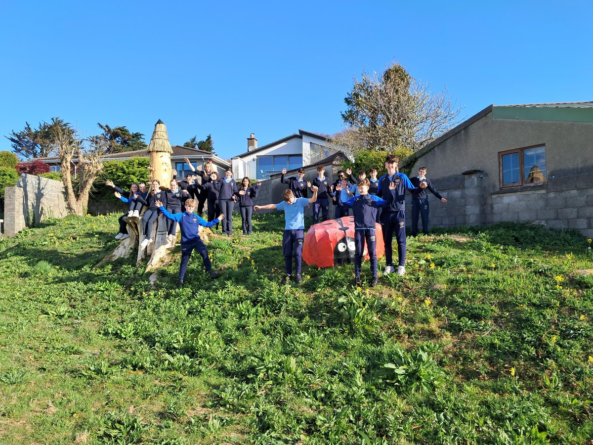 Mr. Conway’s 2E class are pictured with a Boyne Coracle which aims to promote biodiversity within our school community. #biodiversity