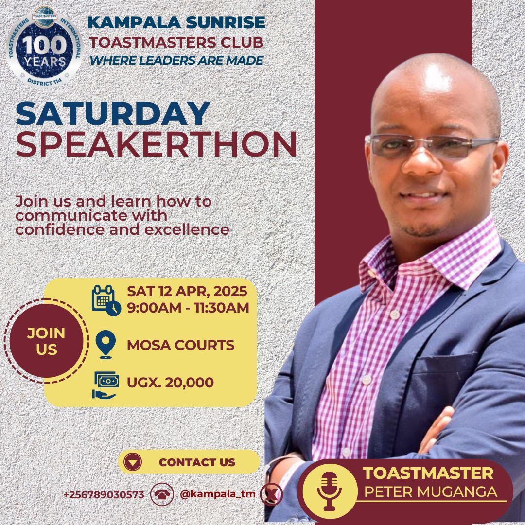 🔥 Join us for a high-energy #Toastmasters meeting where multiple speakers take the stage to inform, inspire, &amp; entertain. 

Whether you’re looking to improve your public speaking, network, or just enjoy great speeches – this is the meeting for you!