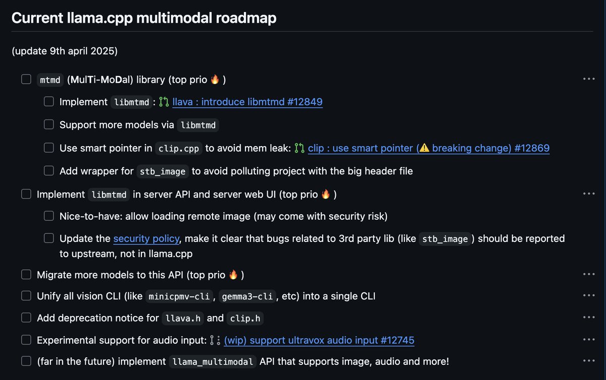 llama.cpp multimodal roadmap 🔥