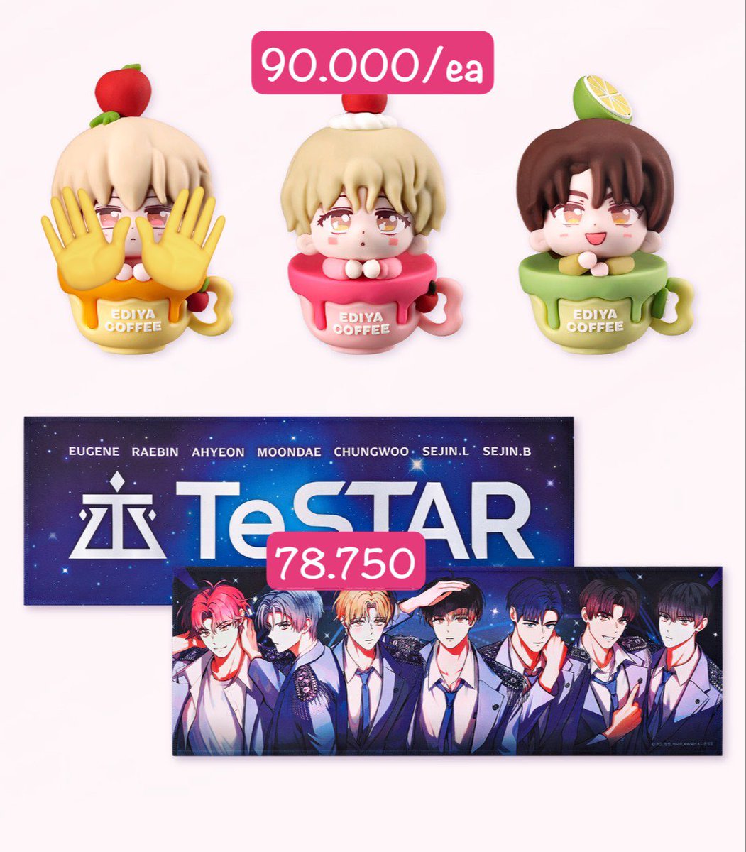 [HELP RT] WTS // Want to split Figurin DMJ x EDIYA COFFEE 

💰Price on pict (bersih kr) 
❌ exclude packing &amp; admin fee 
✅ avail all member (-moondae)
✅ ada GO 

REP/DM yang mau yaa~

#warungtestar #warungdmj #warungmanhwa #warungkr