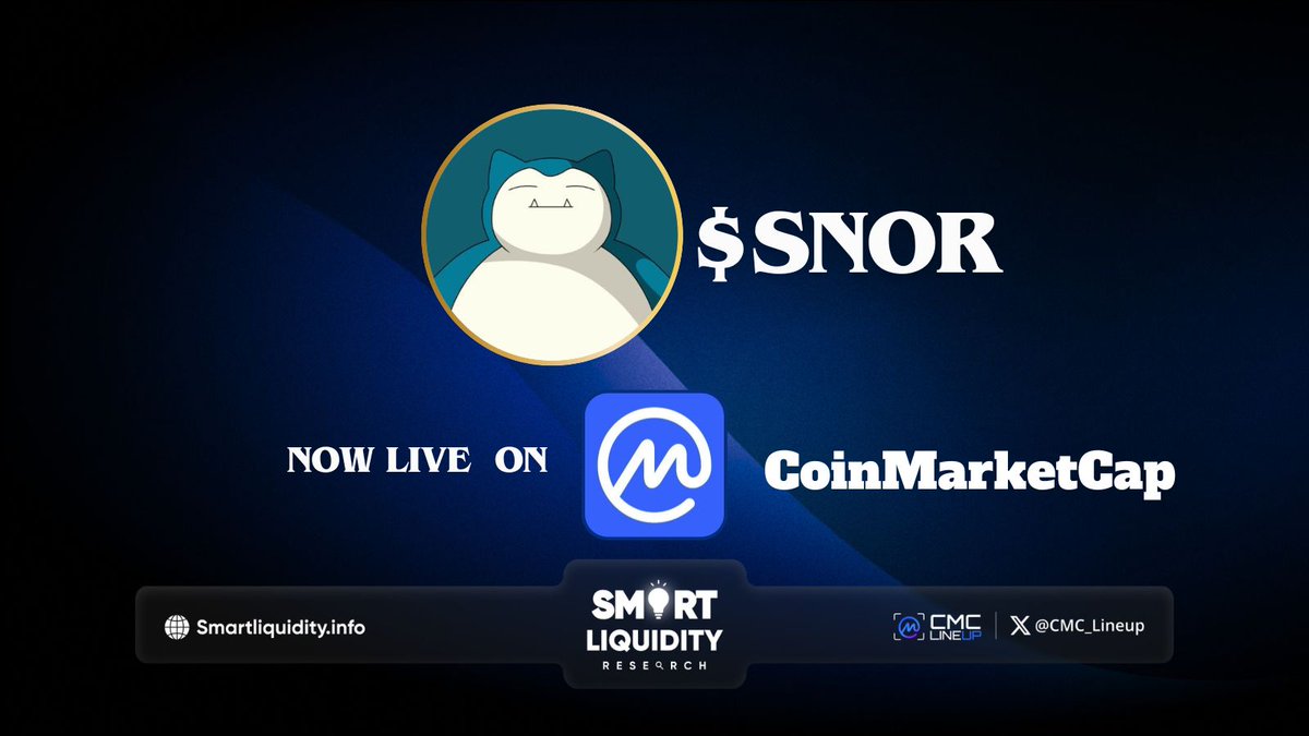 📣 #CoinMarketCap Pronounces  a New Listing!

✡️<a href="/SNORBNB/">SNOR</a> is a decentralized meme token built on blockchain technology, designed to bring fun, creativity, and community engagement to the world of digital assets.

💸 $SNOR Smashing features:  

⭐️Staking
⭐️Giveaways
⭐️Collaborative