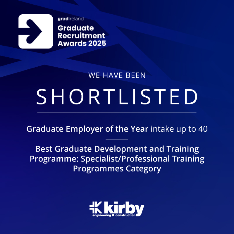KirbyGroupEng's tweet image. We are delighted to announce Kirby has been shortlisted for two awards at the upcoming @gradireland Graduate Recruitment Awards 2025. 

We wish our team the best of luck at the awards ceremony on the 24th April.

#gradireland #gradirelandawards2025 #GraduateProgrammes